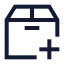 Packageadd icon with stroke sharp style